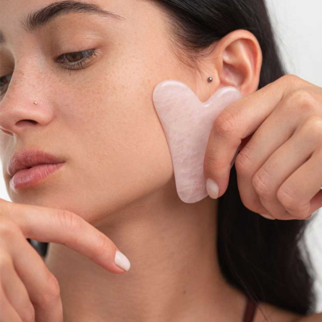 Gua sha · cuarzo rosa