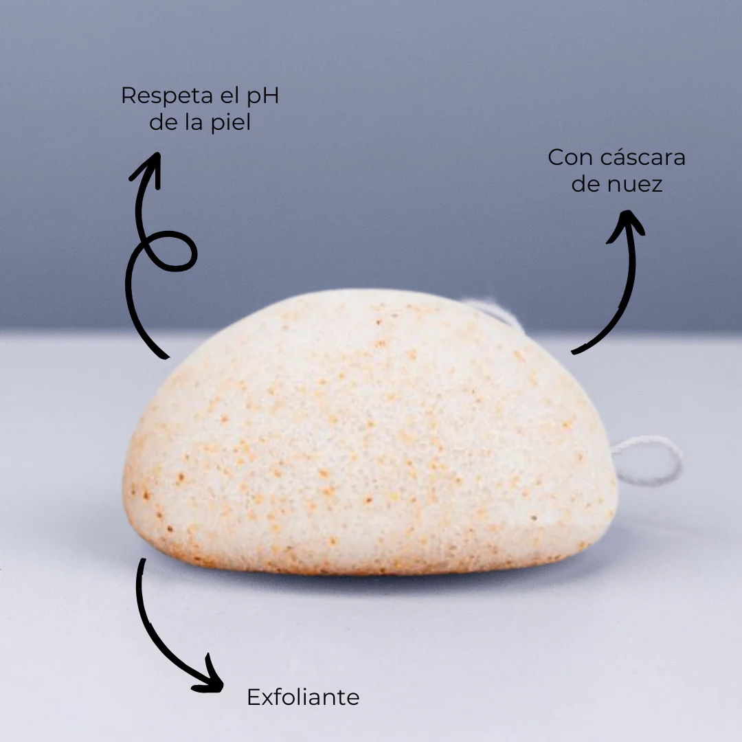 Esponja Facial de Konjac con Nuez