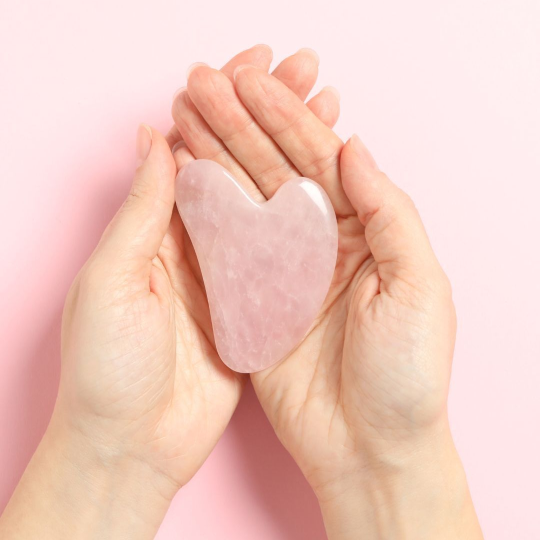 Gua sha · cuarzo rosa